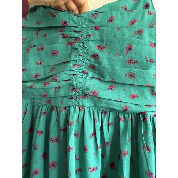 Roxy Sundress Mini Sleeveless Dress Y2K‎ Green Paisley Print Beach Size M - Picture 7 of 7
